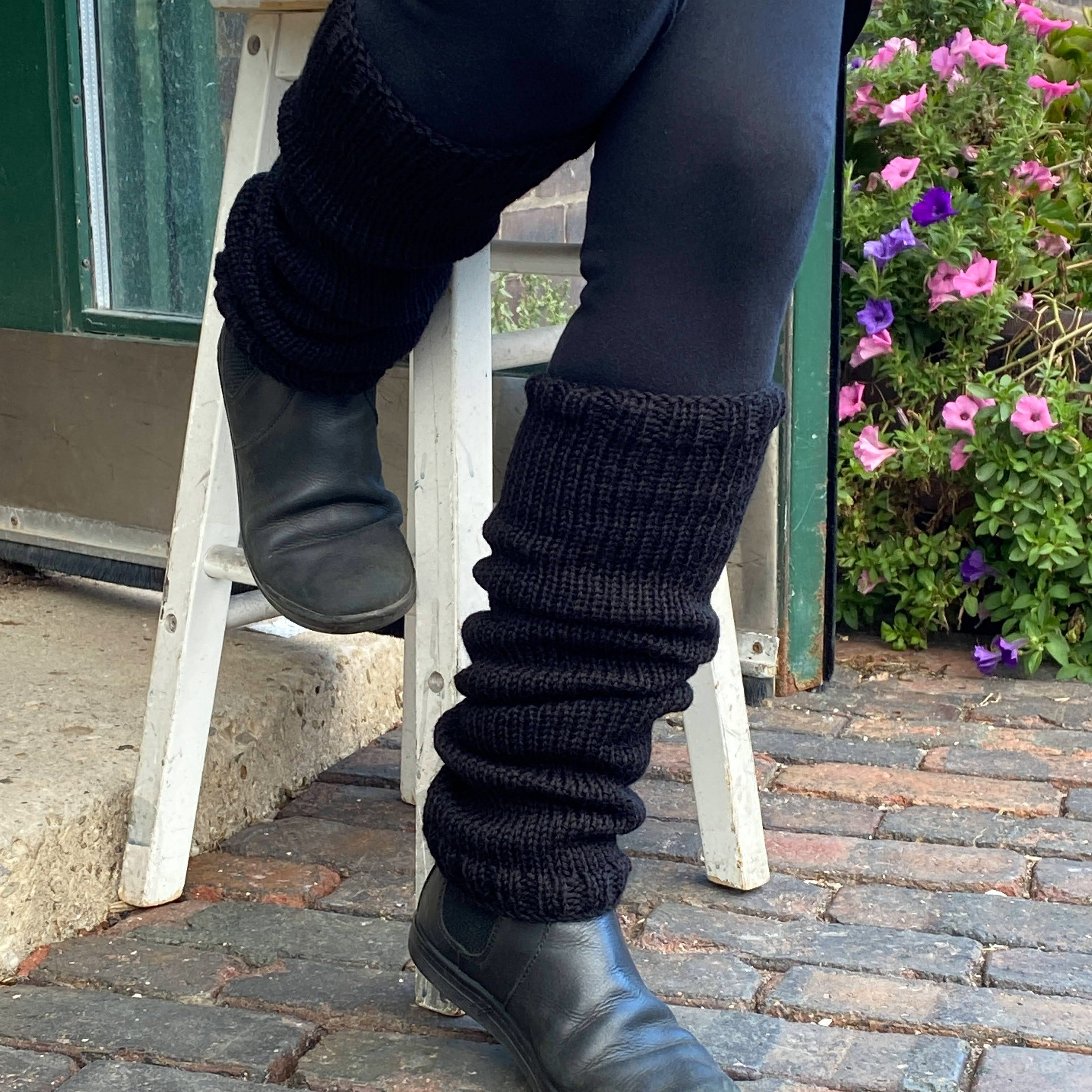 【PORTA】BOUCLE KNIT LEG WARMERS / 追跡付 heyheyshine Y2k Star Skull Print Two Side Wear Knitted Leg